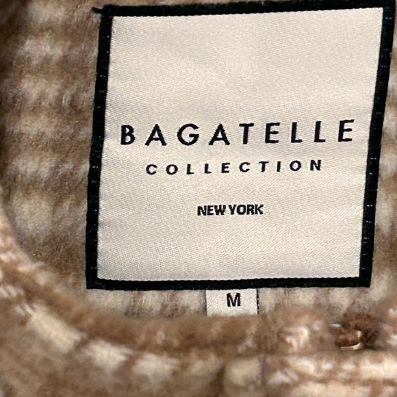 Bagatelle Plaid Tan Wool Blend Snaps Women's Jacket - Picture 7 of 12